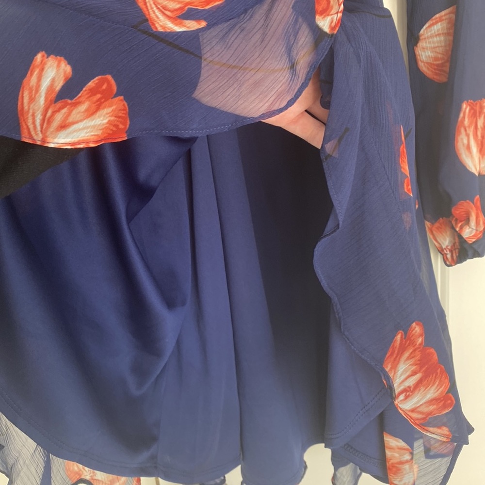 NWOT long sleeve floral wrap dress - Picture 7 of 8